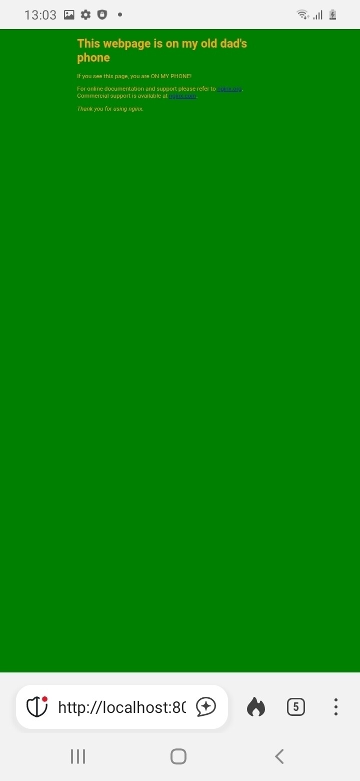 Result: my webpage
