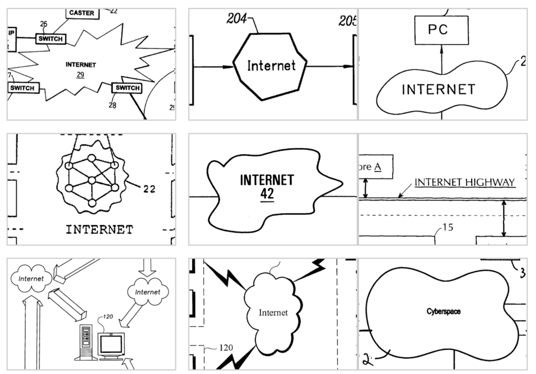 The shape of Internet, art project by Noah Veltman. The artist points out with humour how the Internet is often represented as a "bean" or a "cloud".